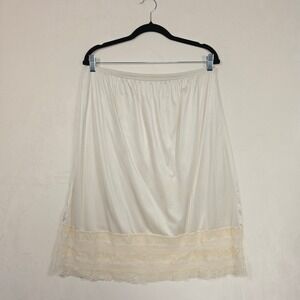 Vintage Beau Trix Half Slip Womens XXL Ivory Lace Lingerie Cottagecore Coquette